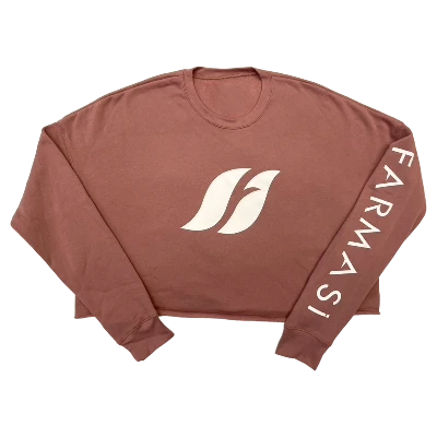image of Cropped Fleece Crew - Mauve - M