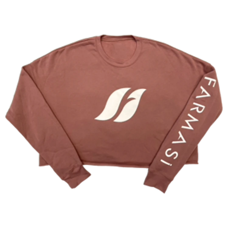 image of Cropped Fleece Crew - Mauve - M