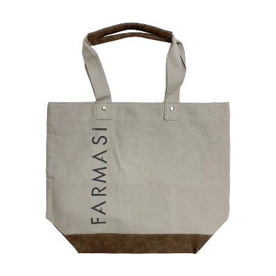 image of Canvas Resort Tote Bag - Concrete/Brown