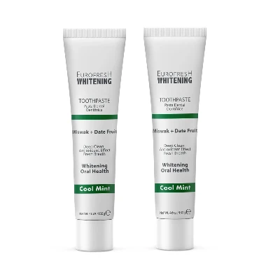 image of Eurofresh Whitening Miswak & Date Fruit  Toothpaste Set of 2