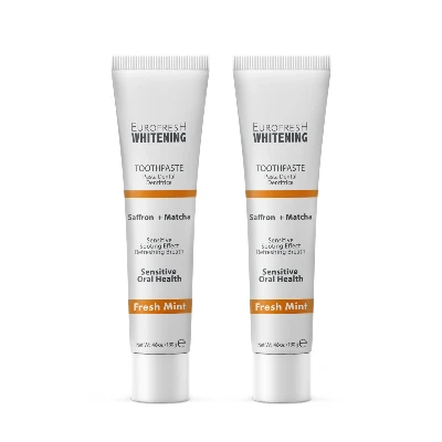 image of Eurofresh Whitening Saffron & Matcha Toothpaste Set of 2
