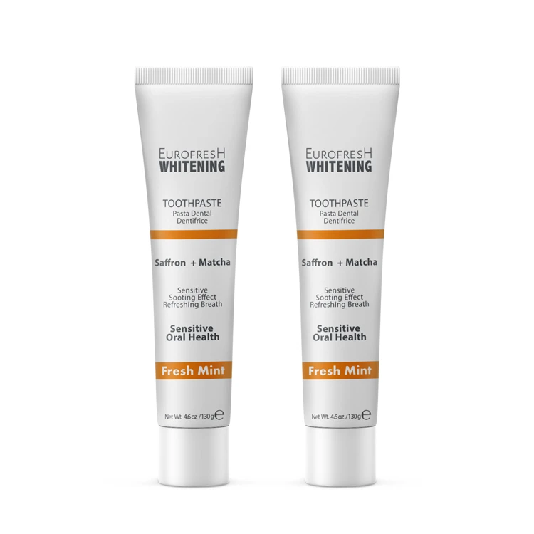 image of Eurofresh Whitening Saffron & Matcha Toothpaste Set of 2